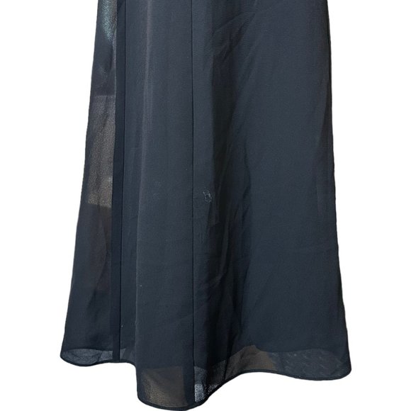 Danny & Nicole Maxi Dress Size 10 Black Lined Zip Back Sleeveless - Picture 9 of 15